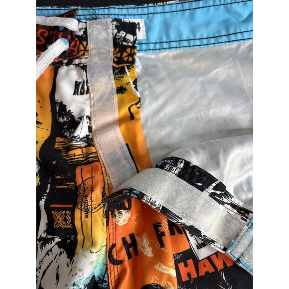 Ocean Pacific Men's Colorful Pop Art Hawaiian Board Shorts Size 34 - Picture 3 of 6